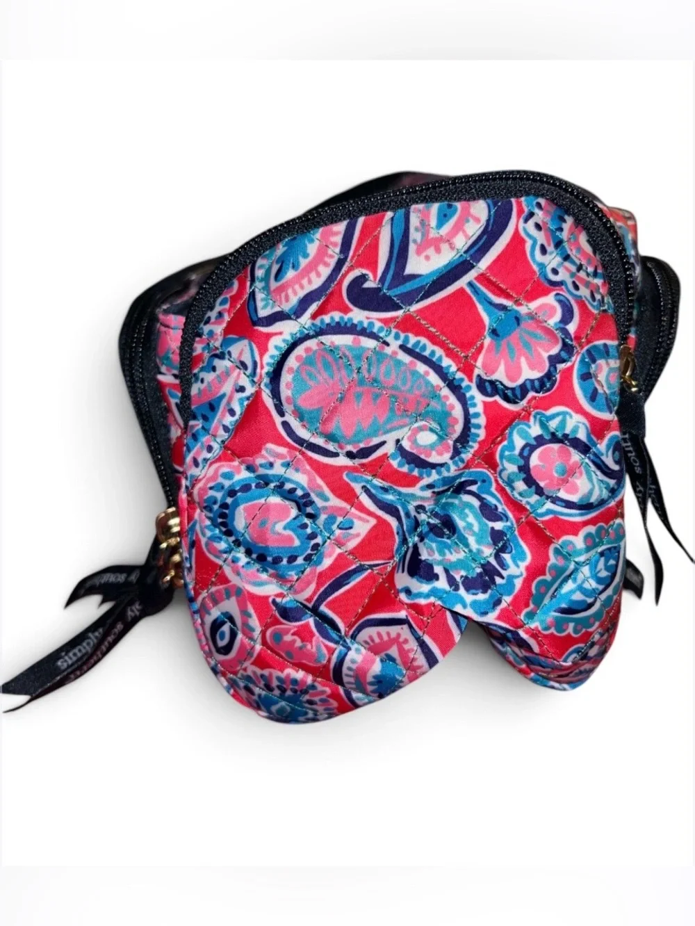 NWT Simply Southern Quilted Packable Paisley Cosmetic Bag Travel Makeup Case